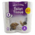 Local Living Toilet Tissue Luxury 3 Ply 4's