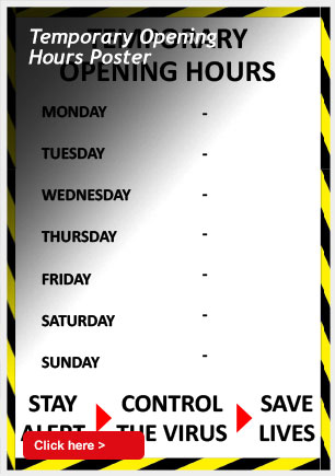 Temporary Opening Hours Poster